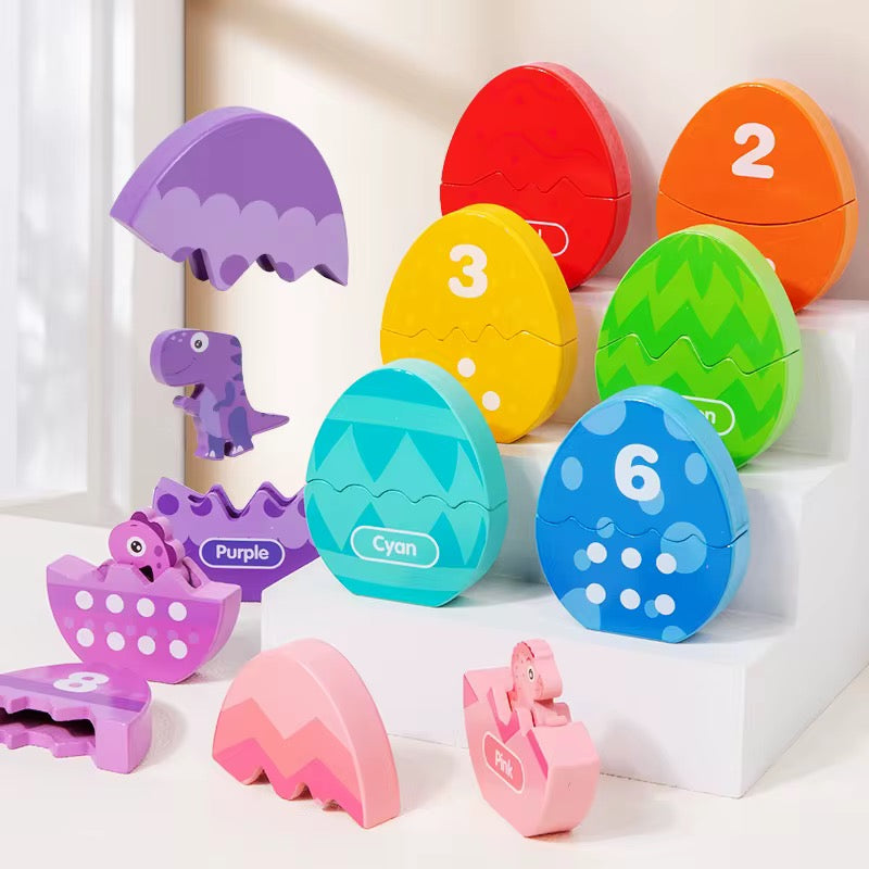 Dinosaur Number & Color Matching Eggs