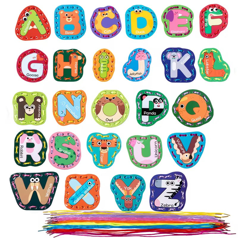 Alphabet Lacing Cards – A–Z Learning Set