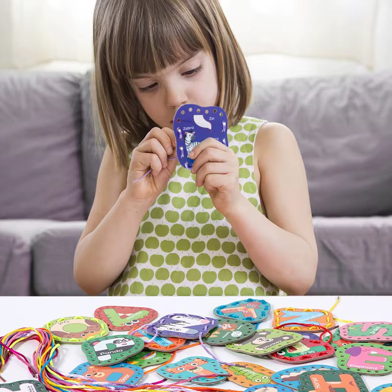 Alphabet Lacing Cards – A–Z Learning Set