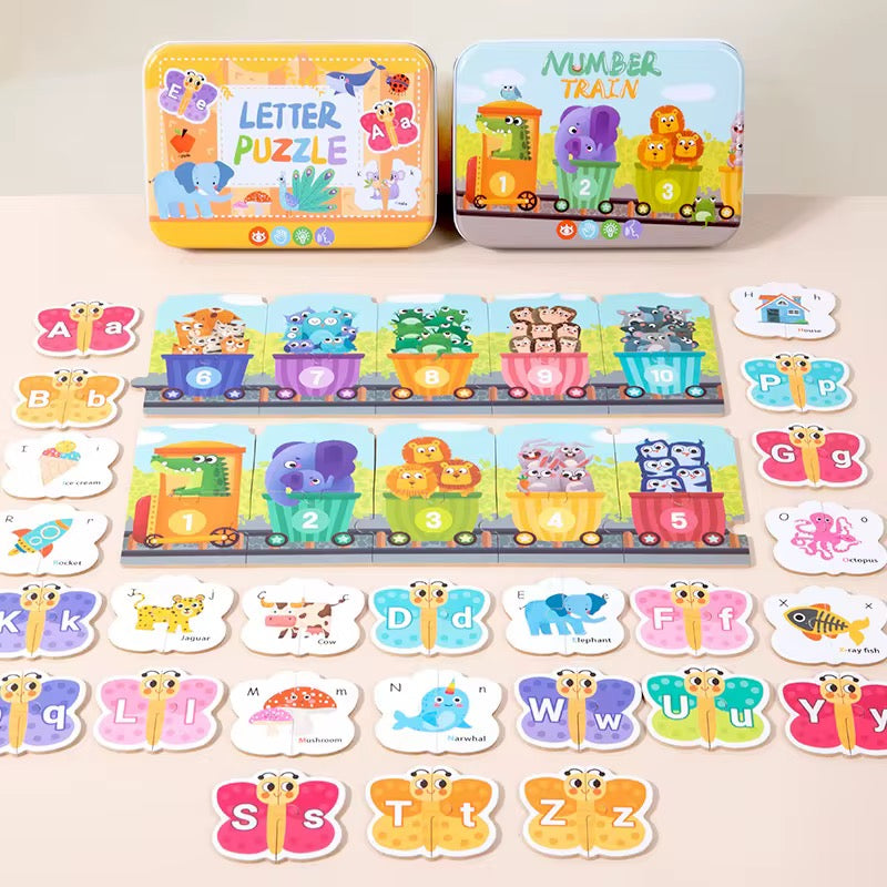 A–Z Letter Puzzle & Number Train Learning Set