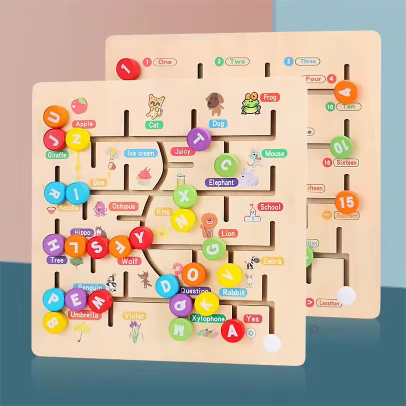 Alphabet & Number Learning Maze Boards