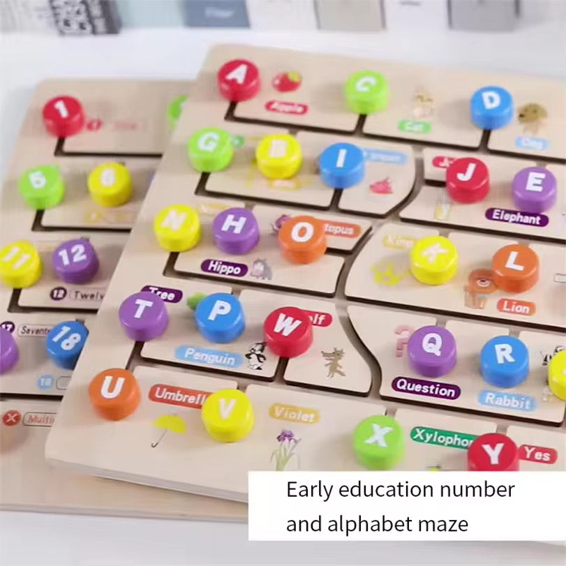 Alphabet & Number Learning Maze Boards