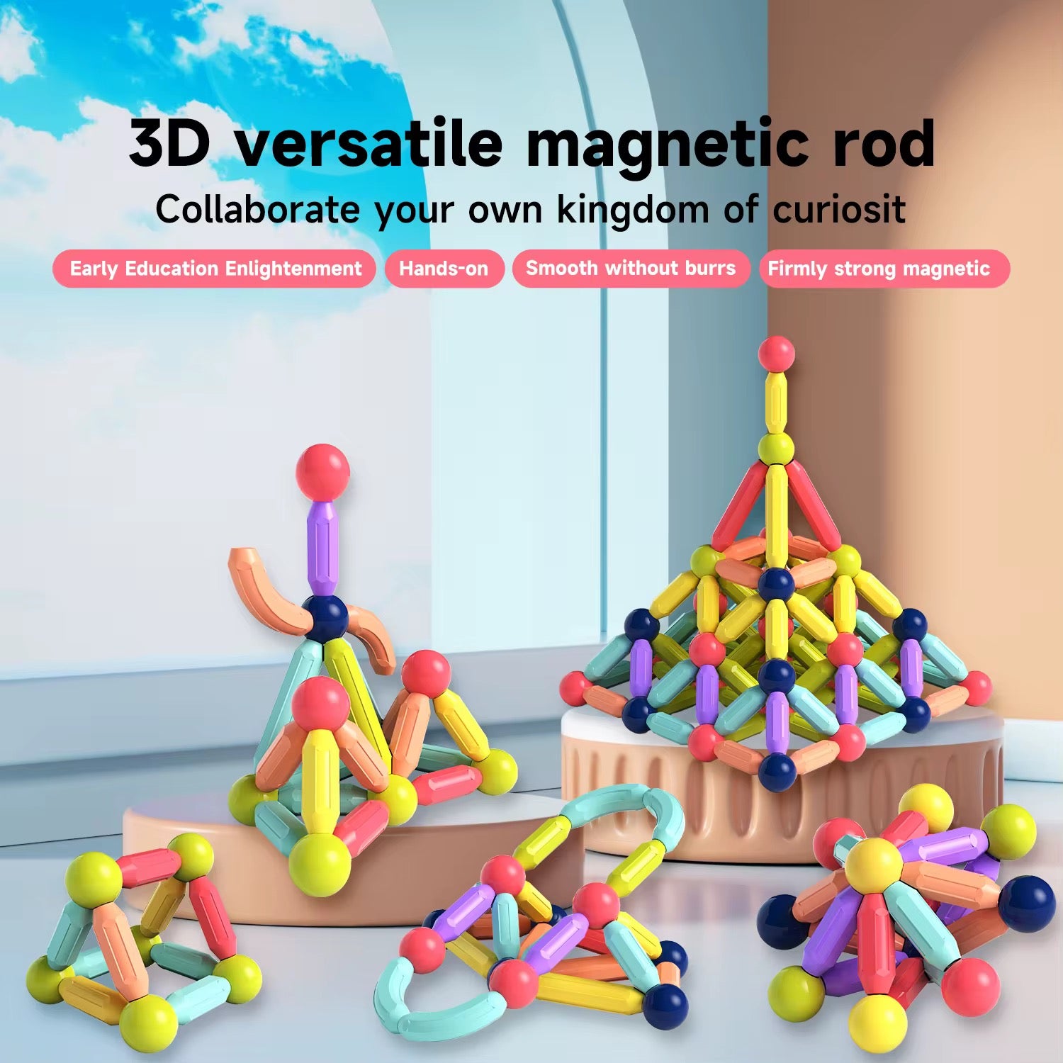 166-Piece Magnetic Building Rod Set