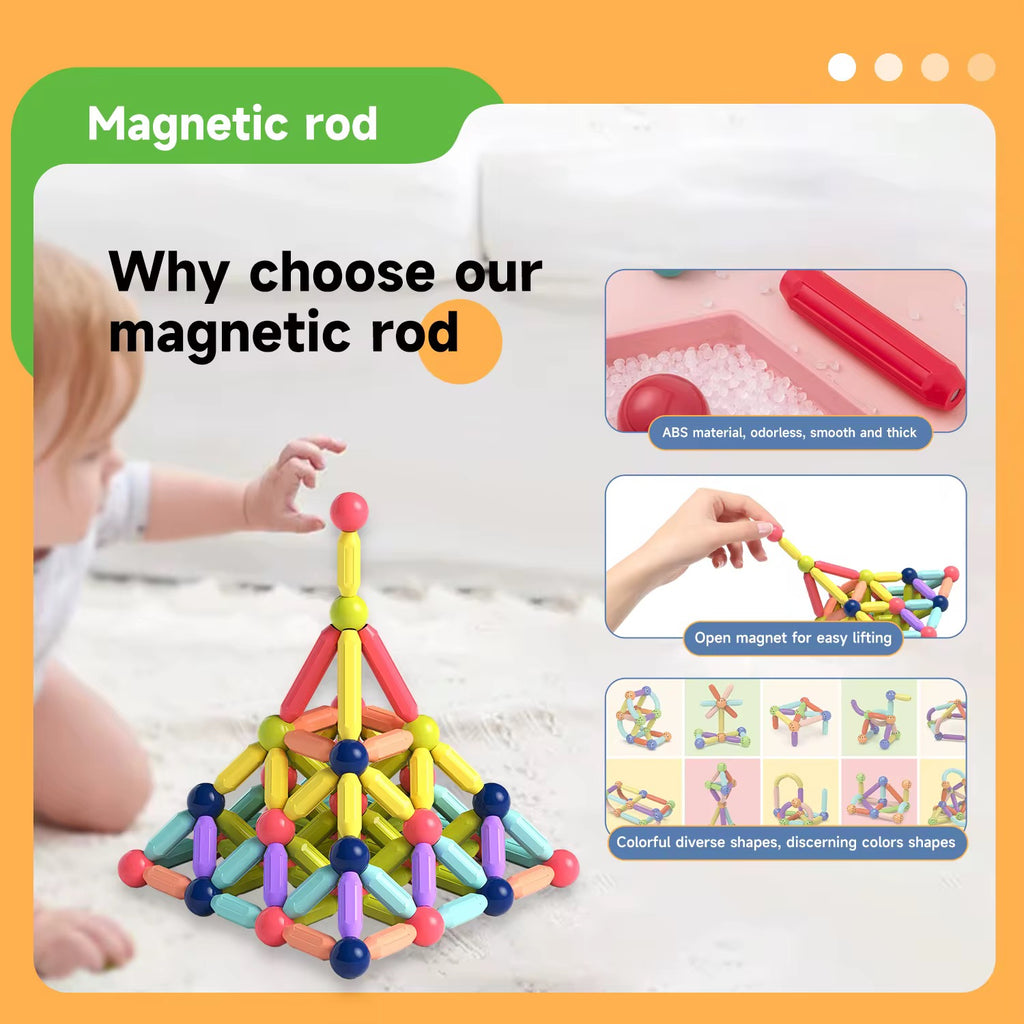 166-Piece Magnetic Building Rod Set
